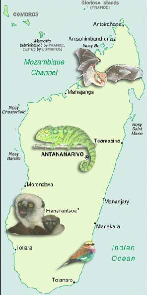Carte Madagascar et Mayotte
